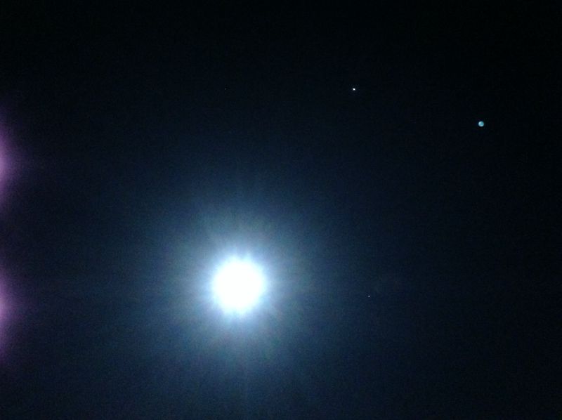 Moon And Jupiter, taken on an iPad